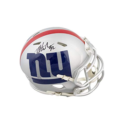 Michael Strahan Autographed New York Giants AMP Mini Football Helmet - BAS COA - 757 Sports Collectibles