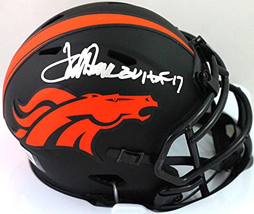 Terrell Davis Signed Broncos Eclipse Speed Mini Helmet w HOF- Beckett W Silver - 757 Sports Collectibles