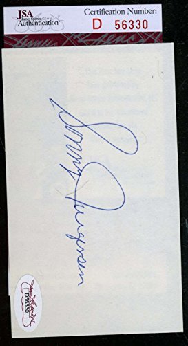 SONNY JURGENSEN CERTIFIED JSA SIGNED 3X5 INDEX CARD AUTHENTIC AUTOGRAPH