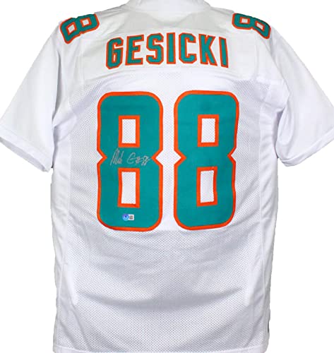 Mike Gesicki Autographed White Pro Style Jersey-Beckett W Hologram Silver - 757 Sports Collectibles