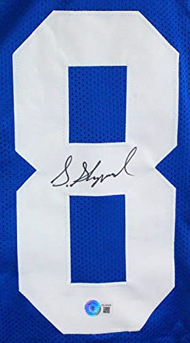 Sterling Shepard Autographed Blue Pro Style Jersey- Beckett W Black 8 - 757 Sports Collectibles