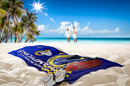 Northwest NFL Los Angeles Rams Super Bowl LVI Champions Beach Towel, 30" x 60", Grande - 757 Sports Collectibles