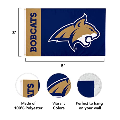 Desert Cactus Montana State University Flag Bobcats MSU Cats Flags Banners 100% Polyester Indoor Outdoor 3x5 (Team Name) - 757 Sports Collectibles