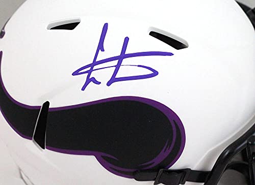 Cris Carter Autographed Vikings Lunar Speed Mini Helmet- JSA W Purple - 757 Sports Collectibles