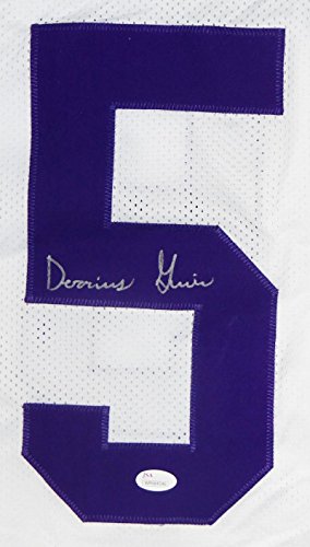 Derrius Guice Autographed White College Style Jersey- JSA Witness Auth - 757 Sports Collectibles