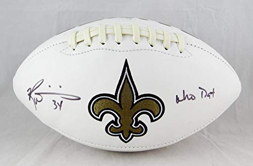 Ricky Williams Autographed New Orleans Saints Logo Football w/Who Dat? - JSA Witness Auth