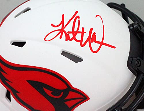 Kurt Warner Autographed Cardinals Lunar Speed Mini Helmet- Beckett W Red - 757 Sports Collectibles