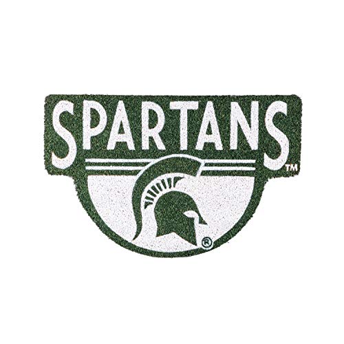 Team Sports America Officially Licensed NCAA Fan Gear Michigan State University, Shaped Coir Door Mat Floor Mat Sports Accessories and Gift for Home Office and Fan Cave - 757 Sports Collectibles