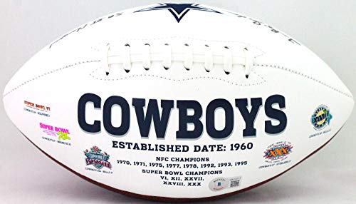 Lee Roy Jordan Autographed Cowboys Logo Football w/SB VI Champs- Beckett WBlk - 757 Sports Collectibles