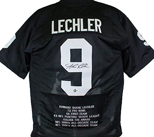 Shane Lechler Autographed Black Pro Style Stat Jersey- Beckett W Hologram Black - 757 Sports Collectibles