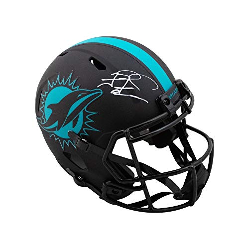 Tua Tagovailoa Autographed Dolphins Eclipse Replica Full-Size Football Helmet - Fanatics (White Ink) - 757 Sports Collectibles