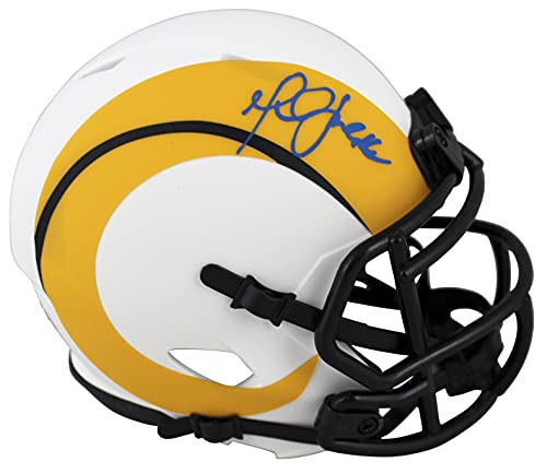 Rams Marshall Faulk Authentic Signed Lunar Speed Mini Helmet BAS Witnessed - 757 Sports Collectibles