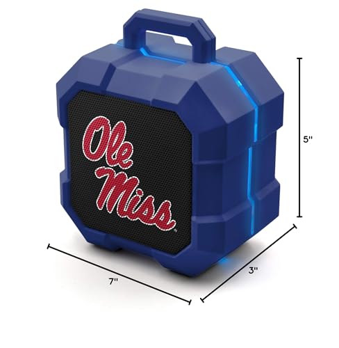 SOAR NCAA Shockbox LED Wireless Bluetooth Speaker, Ole Miss Rebels - 757 Sports Collectibles