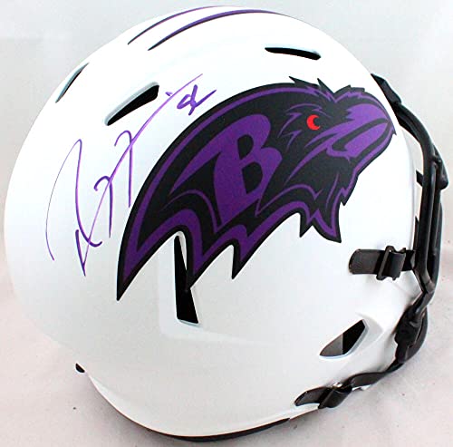 Ray Lewis Autographed Baltimore Ravens Lunar Speed Helmet- Beckett W Purple - 757 Sports Collectibles