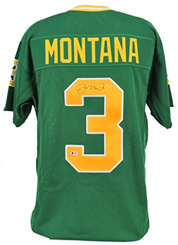 Notre Dame Joe Montana Authentic Signed Green Jersey BAS - 757 Sports Collectibles