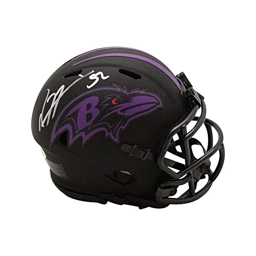 Ray Lewis Autographed Baltimore Eclipse Mini Football Helmet - BAS (Silver Ink) - 757 Sports Collectibles
