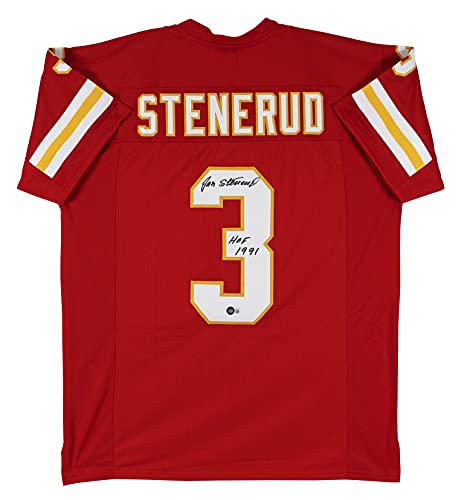 Jan Stenerud"HOF 91" Authentic Signed Red Pro Style Jersey BAS Witnessed - 757 Sports Collectibles