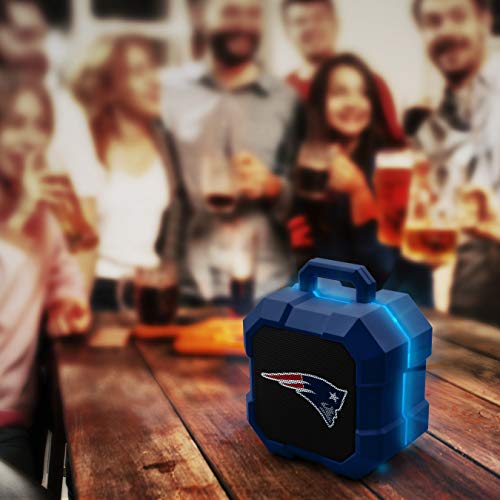 NFL New England Patriots Shockbox LED Wireless Bluetooth Speaker, Team Color - 757 Sports Collectibles