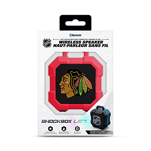 NHL Chicago Blackhawks ShockBox LED Wireless Bluetooth Speaker, Team Color - 757 Sports Collectibles