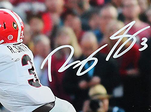 Roquan Smith Autographed GA Bulldogs Tackle Vs OU 8x10 HM Photo- Beckett WWhite - 757 Sports Collectibles