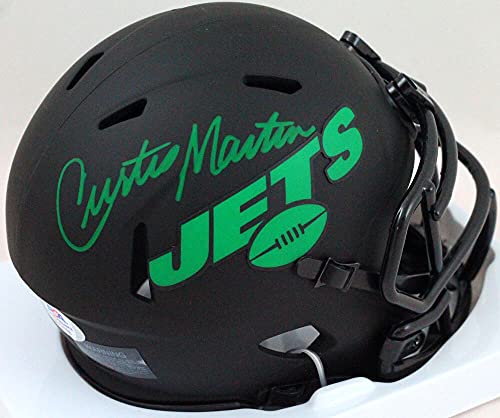 Curtis Martin Autographed NY Jets Eclipse Mini Helmet- PSA/DNA Green - 757 Sports Collectibles