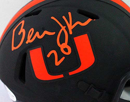 Bernie Kosar Autographed Hurricanes Eclipse Mini Helmet- Beckett Witness Orange - 757 Sports Collectibles