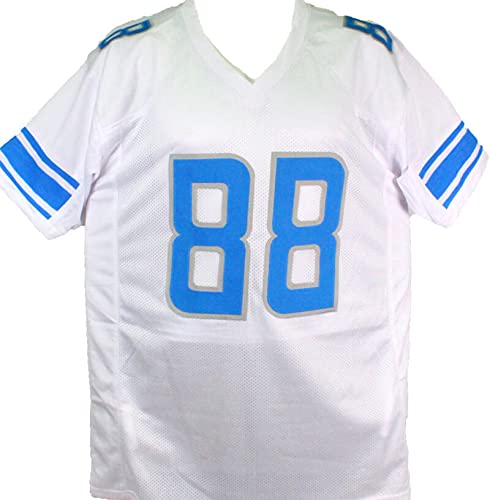 TJ Hockenson Autographed White Pro Style Jersey- Beckett W Holo Black - 757 Sports Collectibles