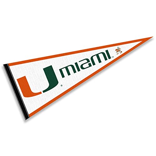 College Flags & Banners Co. Miami Hurricanes White Pennant - 757 Sports Collectibles