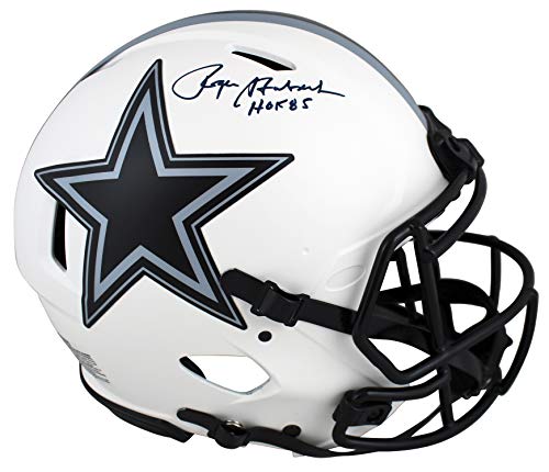 Cowboys Roger Staubach"HOF 85" Signed Lunar Full Size Speed Proline Helmet BAS - 757 Sports Collectibles