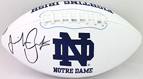 Jeremiah Koramoah Autographed Notre Dame Logo Football w/Play- Prova Black - 757 Sports Collectibles