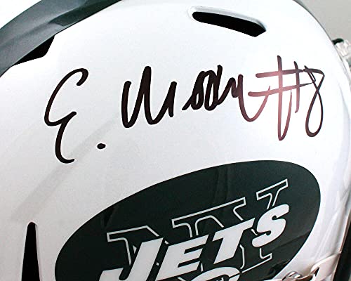 Elijah Moore Autographed New York Jets T/B F/S Speed Helmet-Beckett W Hologram Black - 757 Sports Collectibles