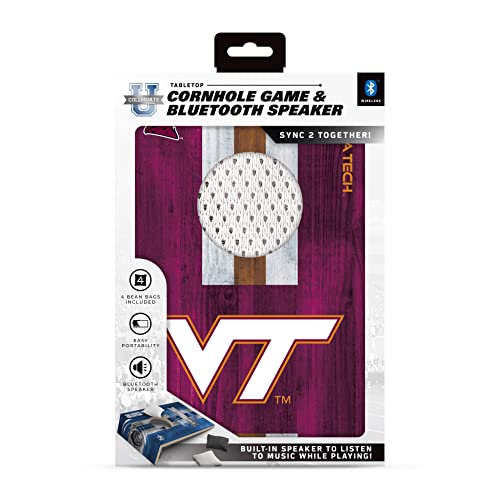 SOAR NCAA Tabletop Cornhole Game and Bluetooth Speaker, Virginia Tech Hokies - 757 Sports Collectibles