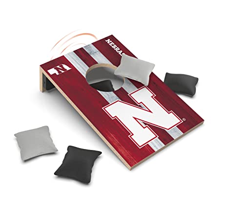 SOAR NCAA Tabletop Cornhole Game and Bluetooth Speaker, Nebraska Cornhuskers - 757 Sports Collectibles