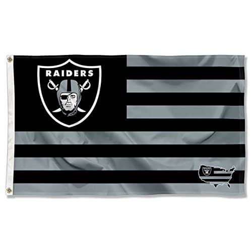 WinCraft Las Vegas Raiders USA American Nation Stripes 3x5 Grommet Flag - 757 Sports Collectibles