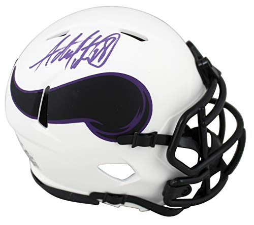 Vikings Adrian Peterson Authentic Signed Lunar Speed Mini Helmet BAS Witnessed - 757 Sports Collectibles