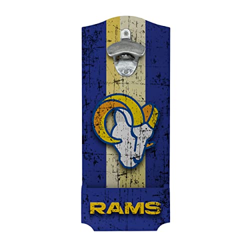 FOCO Los Angeles Rams NFL Wooden Bottle Cap Opener Sign - 757 Sports Collectibles