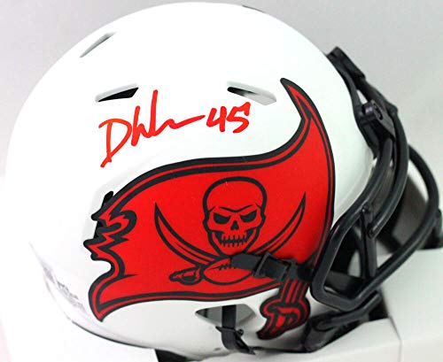 Devin White Autographed Tampa Bay Bucs Lunar Speed Mini Helmet- Beckett W Red - 757 Sports Collectibles