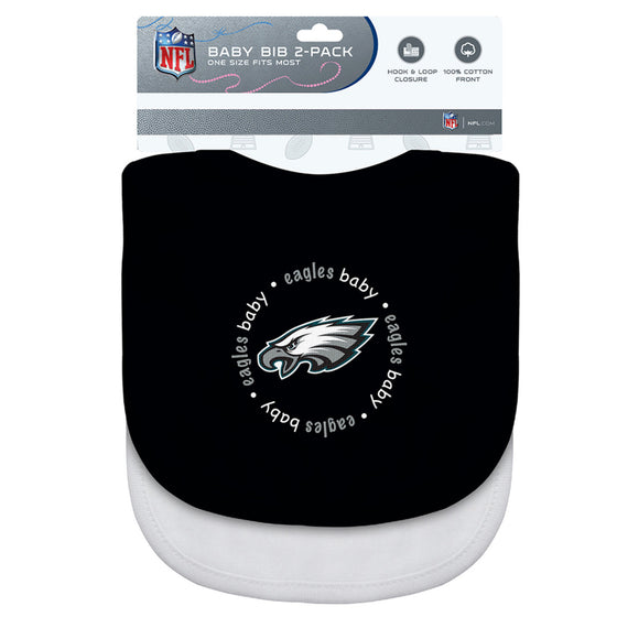 Philadelphia Eagles NFL Baby Fanatic Bibs 2-Pack - Black & White