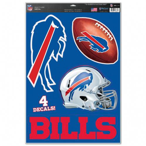 Buffalo Bills Multi Use Large Decals (4 Pack) Indoor/Outdoor Repositionable - 757 Sports Collectibles