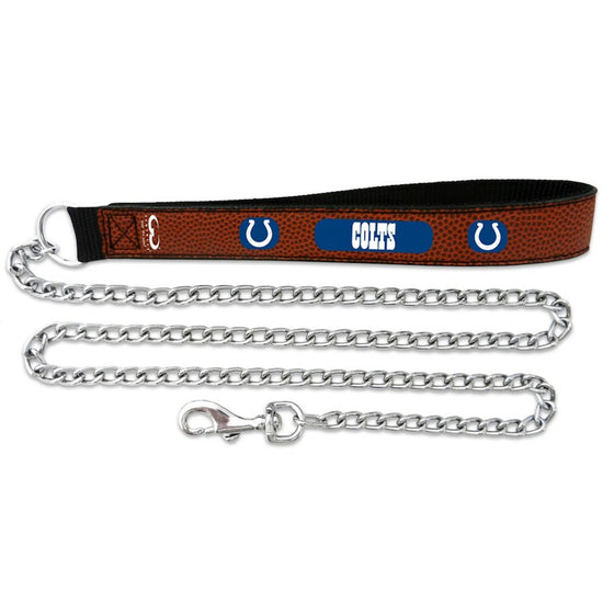 Indianapolis Colts Pet Leash Leather Chain Football Size Medium - 757 Sports Collectibles