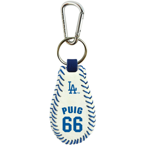 Los Angeles Dodgers Keychain Team Color Baseball Yasiel Puig CO - 757 Sports Collectibles