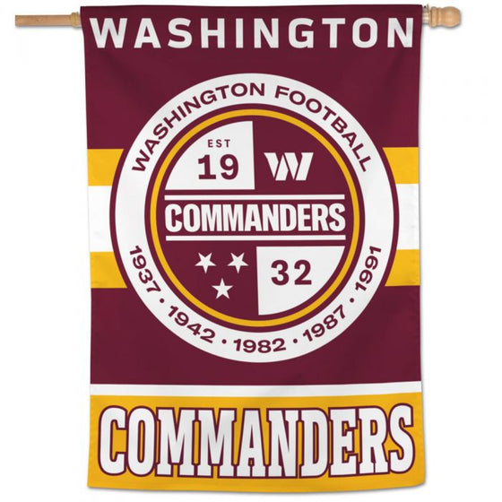 WASHINGTON COMMANDERS VERTICAL FLAG 28" X 40" - 757 Sports Collectibles