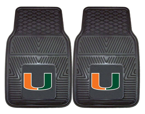 Miami Hurricanes Heavy Duty 2-Piece Vinyl Car Mats (CDG) - 757 Sports Collectibles