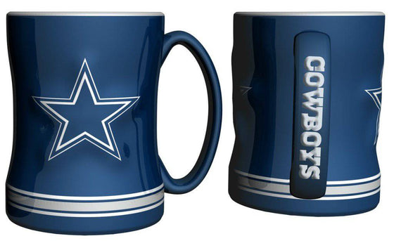 Dallas Cowboys Coffee Mug - 14oz Sculpted Relief - Blue (CDG) - 757 Sports Collectibles