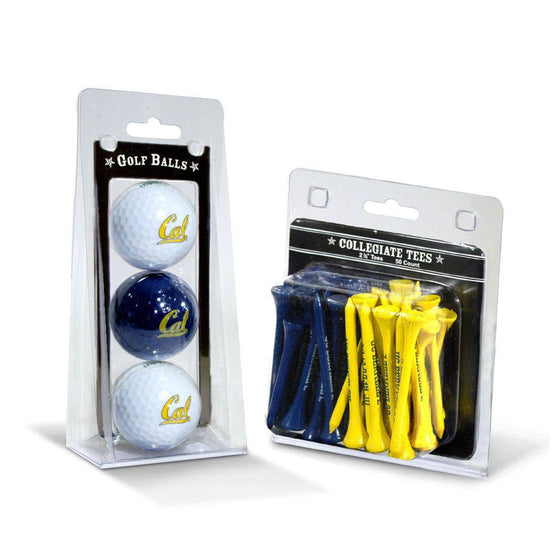 Cal Bears 3 Golf Balls And 50 Golf Tees - 757 Sports Collectibles