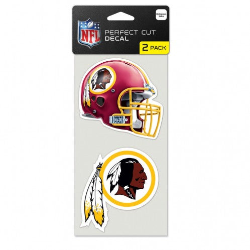 WASHINGTON REDSKINS PERFECT CUT DECALSET OF TWO 4"X4"