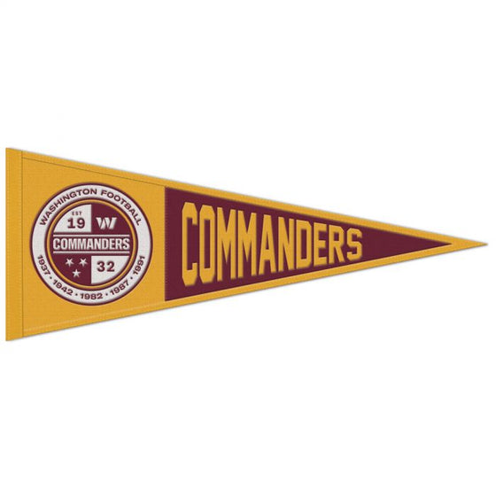 WASHINGTON COMMANDERS CLASSIC WOOL PENNANT 13" X 32" - 757 Sports Collectibles