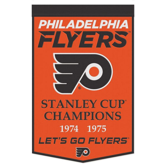 Philadelphia Flyers STANLEY CUP CHAMPIONS CELEBRATE WOOL BANNER 24" X 38" - 757 Sports Collectibles
