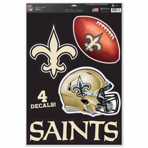 New Orleans Saints Multi Use Large Decals (4 Pack) Indoor/Outdoor Repositionable - 757 Sports Collectibles