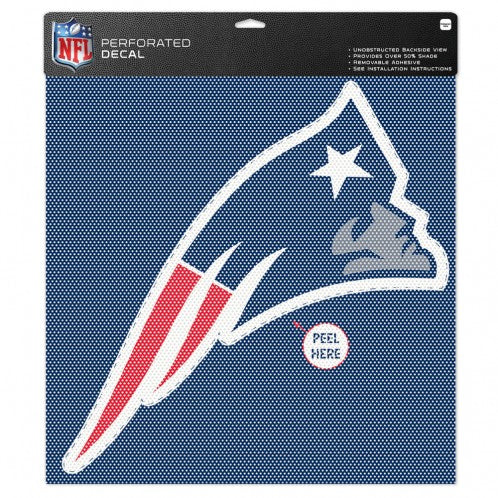 New England Patriots 17x17 Perforated Perfect Cut Vinyl Decal